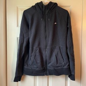 Nike zipper up hoodie sweatshirt dark grey/ black